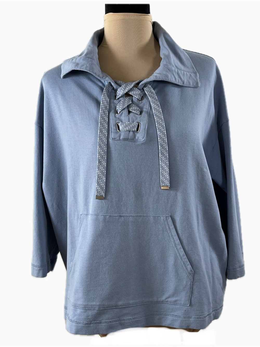 Ruby Rd. Petite Light Blue Crewneck Top